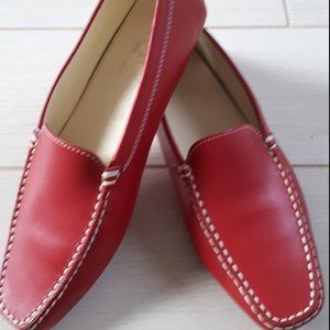 TOD's Women Red Leather Loafer Size 37.5